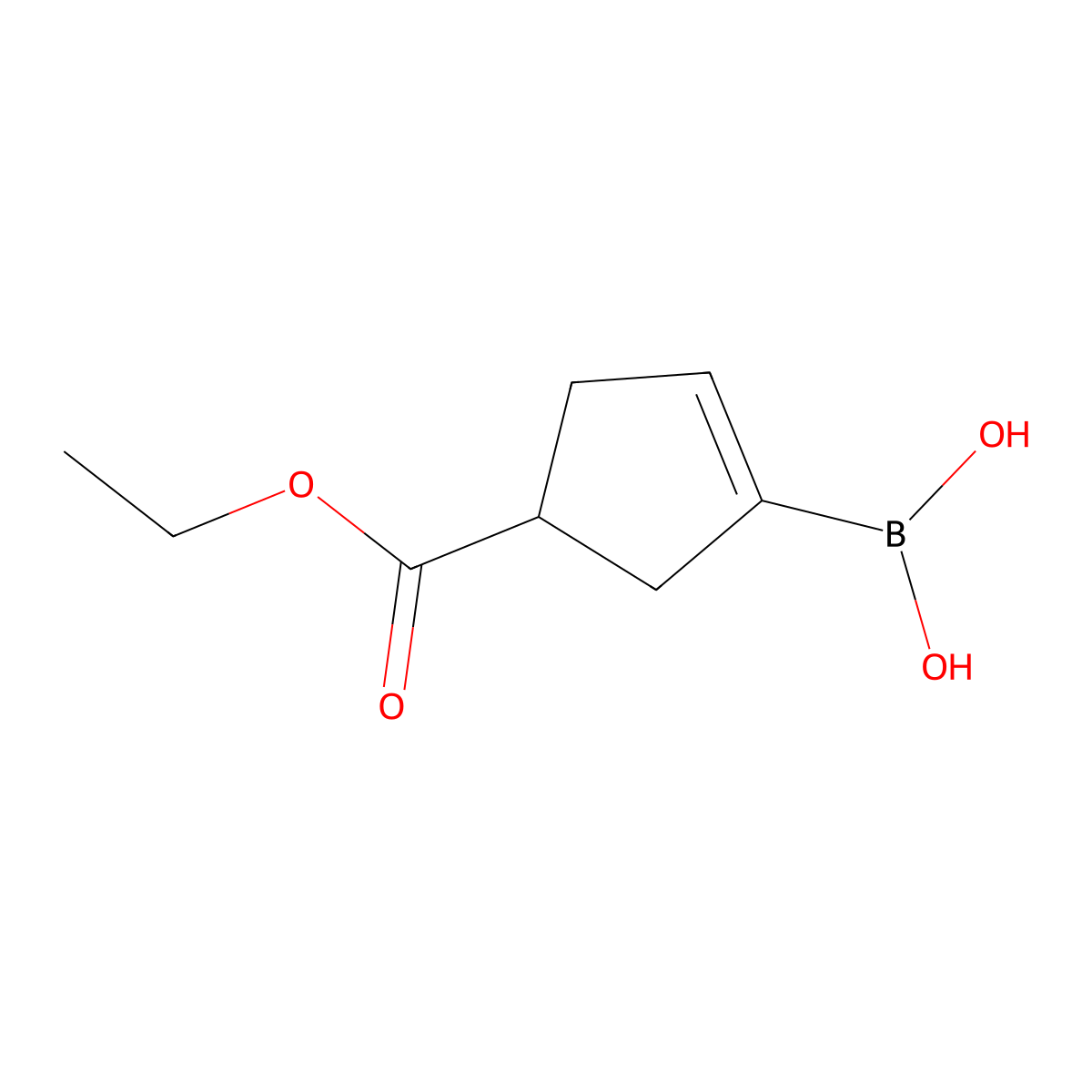 [4-(Ethoxycarbonyl)cyclopent-1-en-1-yl]boronic acid molecular structure, CAS 1616802-34-6