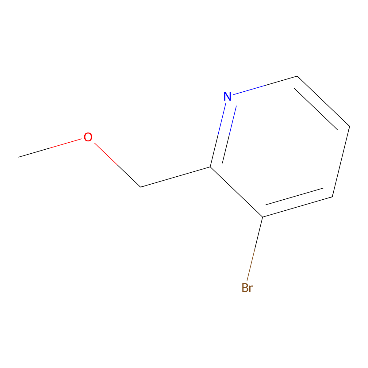 3-Bromo-2-(methoxymethyl)pyridine molecular structure, CAS 1616830-74-0
