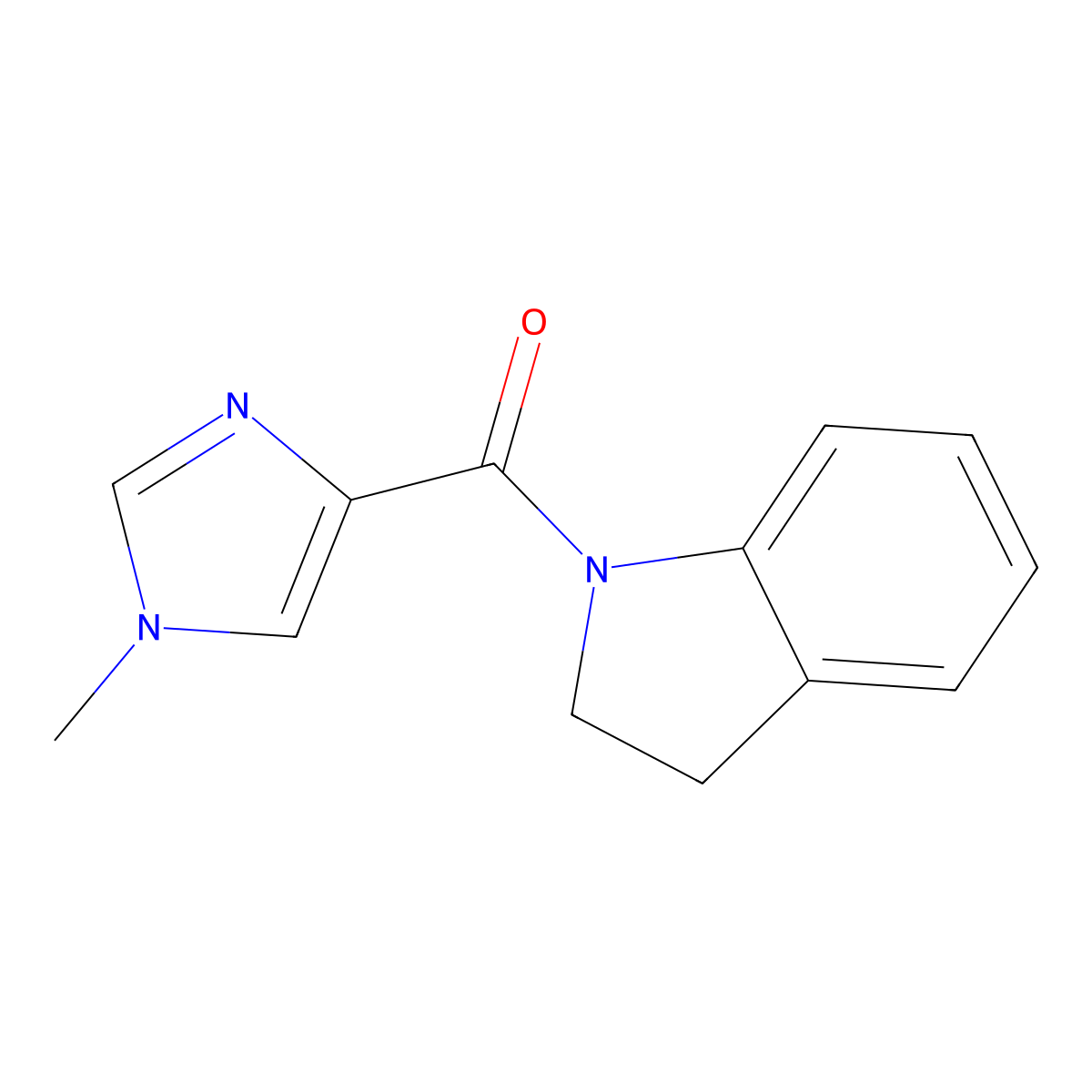 1-(1-methyl-1H-imidazole-4-carbonyl)-2,3-dihydro-1H-indole molecular structure, CAS 1616865-36-1