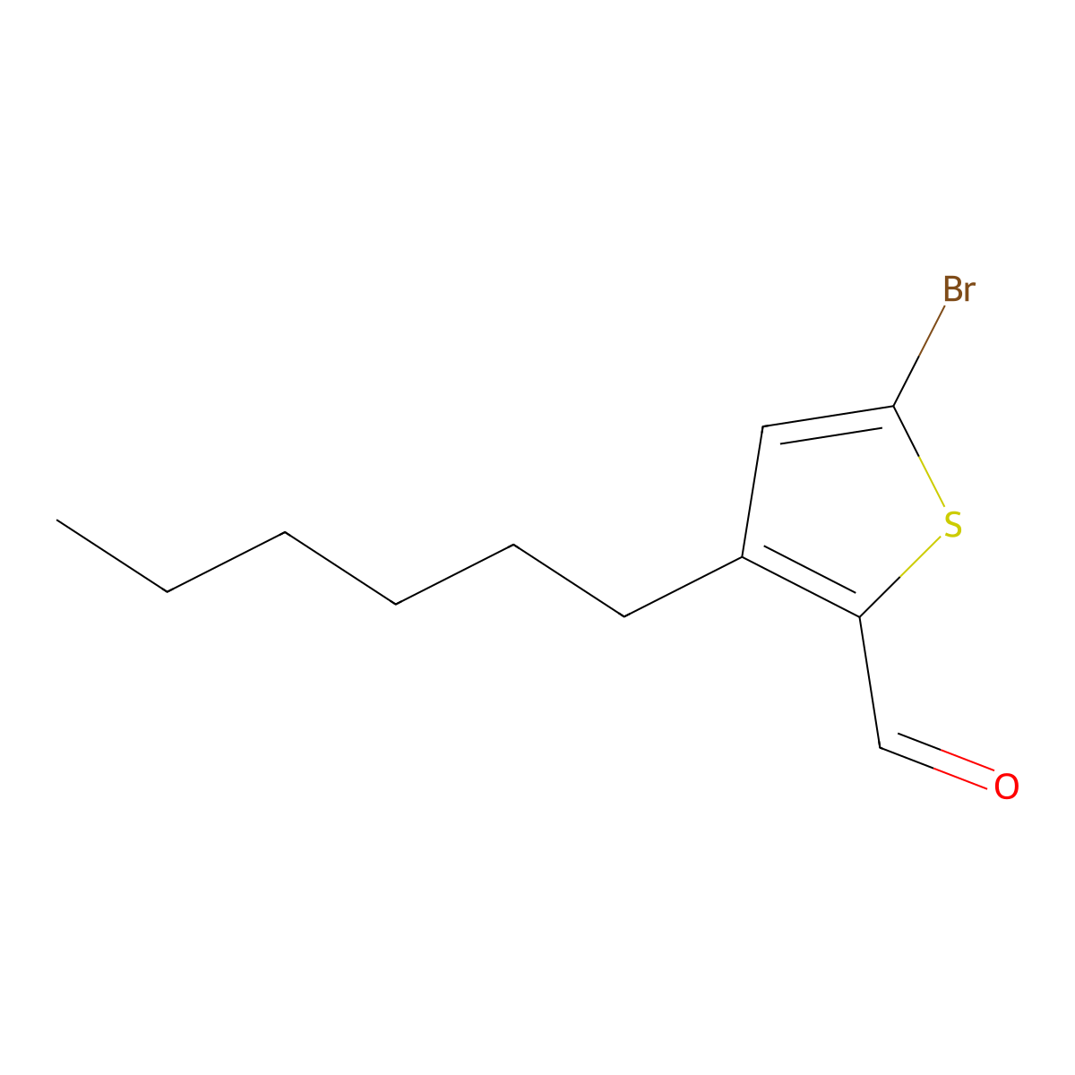 5-Bromo-3-hexylthiophene-2-carbaldehyde molecular structure, CAS 1616878-18-2