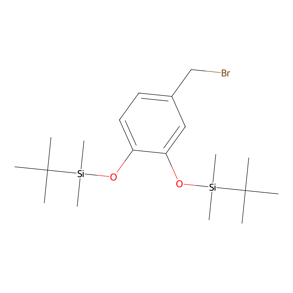 4-(Bromomethyl)-1,2-bis[(tert-butyldimethylsilyl)oxy]benzene molecular structure, CAS 161688-42-2