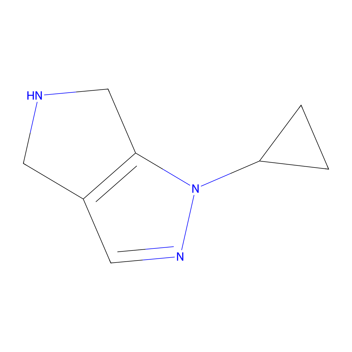 1-Cyclopropyl-1,4,5,6-tetrahydropyrrolo[3,4-c]pyrazole molecular structure, CAS 1616891-37-2