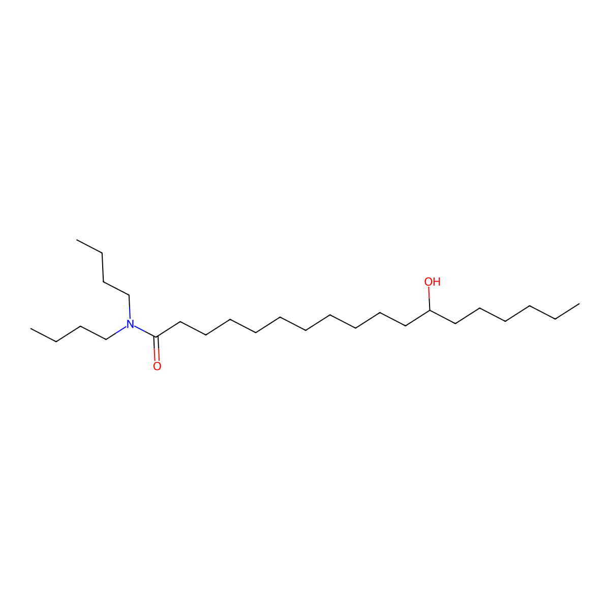N,N-Dibutyl-12-hydroxyoctadecan-1-amide molecular structure, CAS 16169-48-5