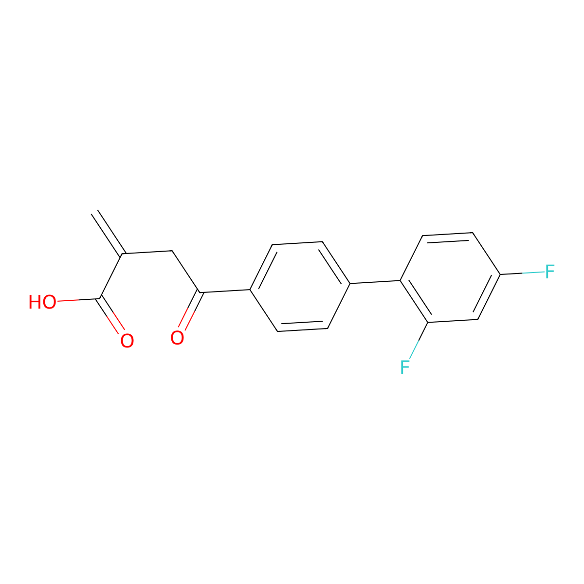 (1,1'-Biphenyl)-4-butanoic acid, 2',4'-difluoro-alpha-methylene-gamma-oxo- molecular structure, CAS 161692-81-5
