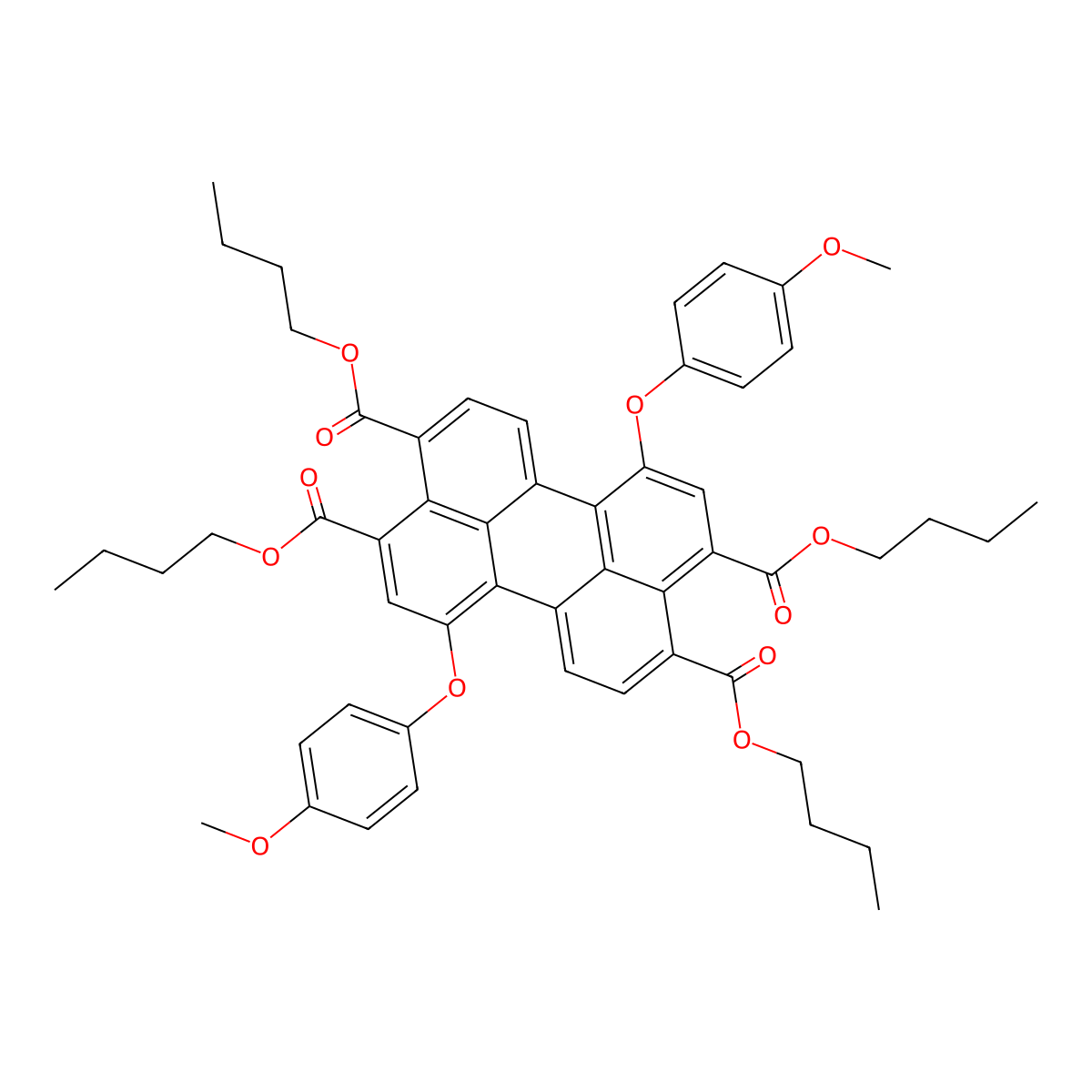 3,4,9,10-Tetrabutyl 1,7-bis(4-methoxyphenoxy)perylene-3,4,9,10-tetracarboxylate molecular structure, CAS 1616921-50-6