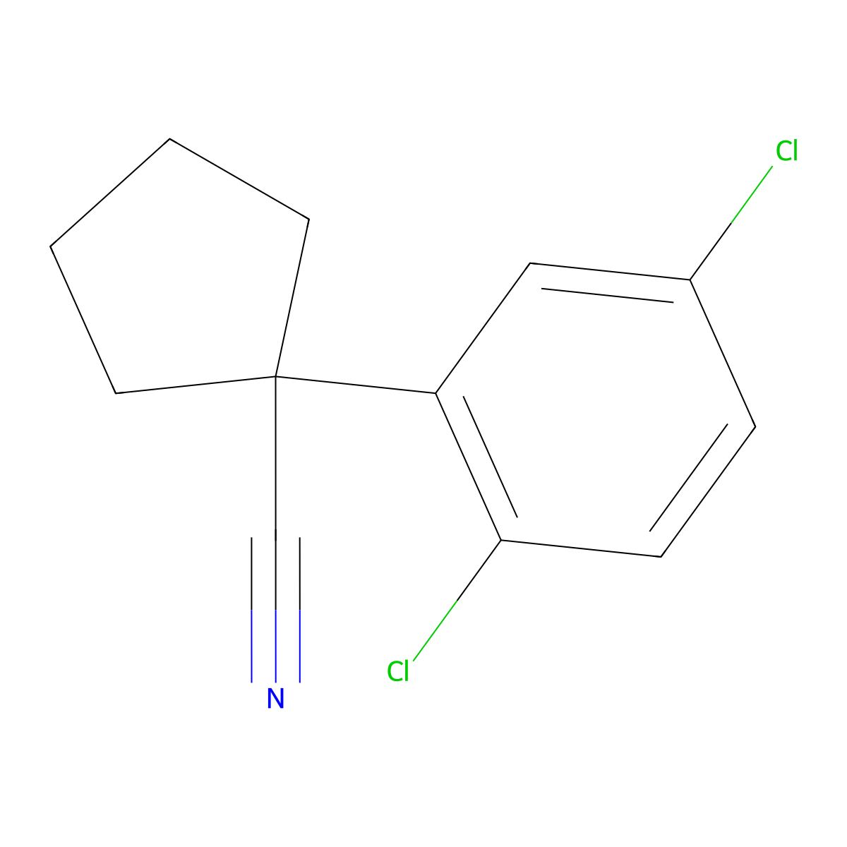 1-(2,5-Dichlorophenyl)cyclopentane-1-carbonitrile molecular structure, CAS 1616924-00-5