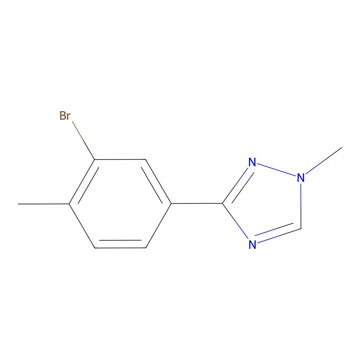 3-(3-bromo-4-methylphenyl)-1-methyl-1H-1,2,4-triazole molecular structure, CAS 1616930-56-3