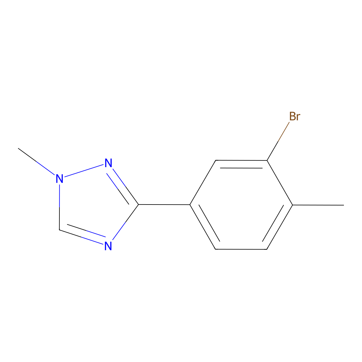 3-(3-bromo-4-methylphenyl)-1-methyl-1H-1,2,4-triazole molecular structure, CAS 1616930-56-3