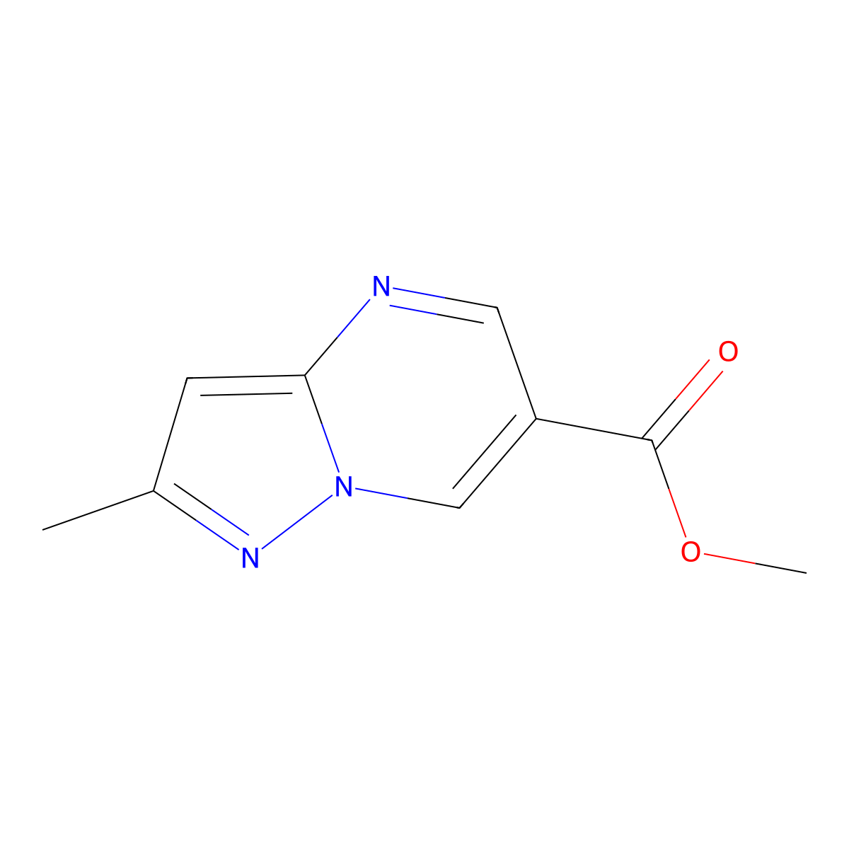 Methyl 2-methylpyrazolo[1,5-a]pyrimidine-6-carboxylate molecular structure, CAS 1616933-64-2