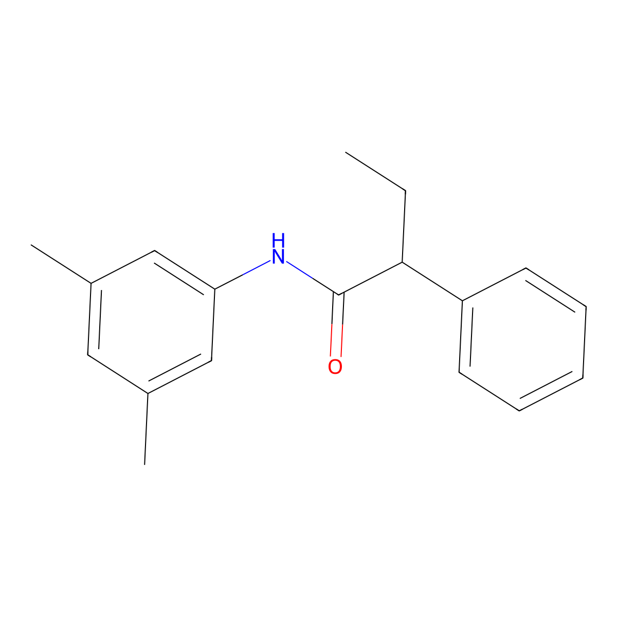 N-(3,5-dimethylphenyl)-2-phenylbutanamide molecular structure, CAS 161696-66-8