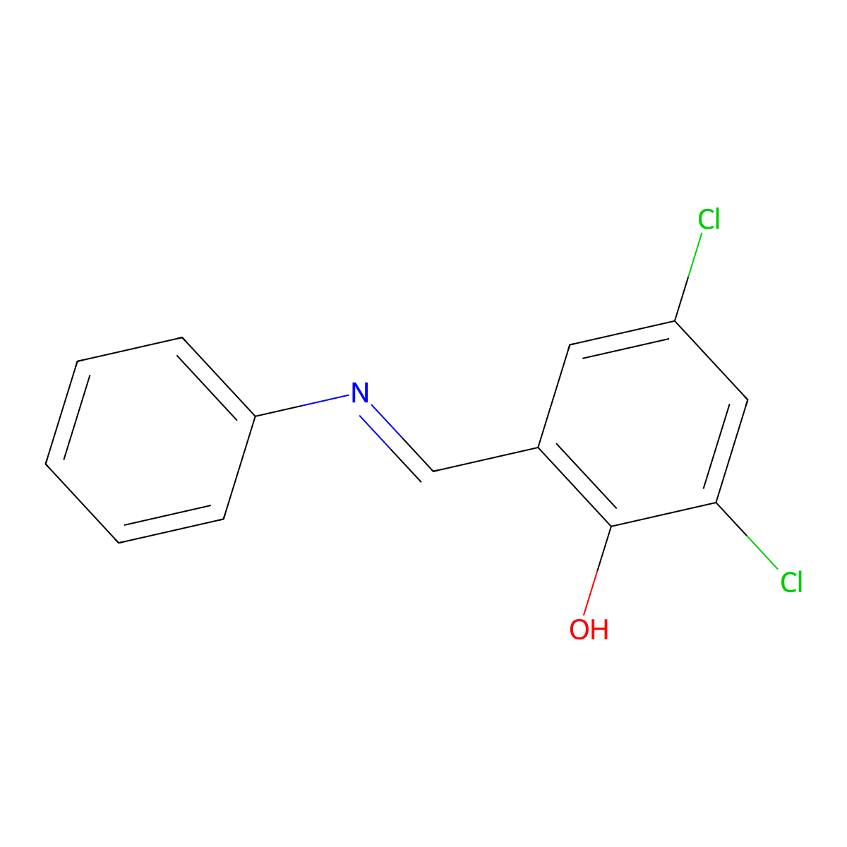 2,4-Dichloro-6-phenyliminomethyl-phenol molecular structure, CAS 161696-84-0