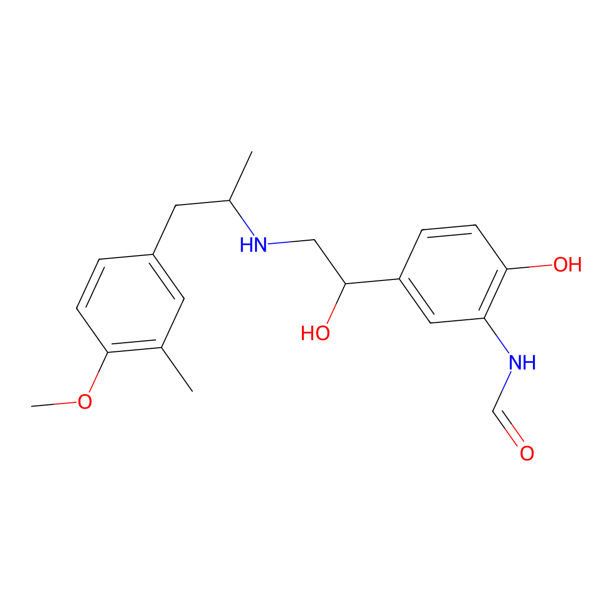 N-[2-hydroxy-5-(1-hydroxy-2-{[2-(4-methoxy-3-methylphenyl)-1-methylethyl]amino}ethyl)phenyl]formamide molecular structure, CAS 1616967-26-0