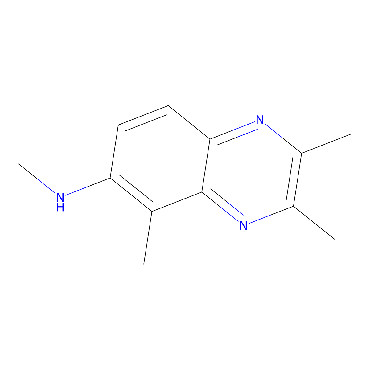 6-Quinoxalinamine, N,2,3,5-tetramethyl- molecular structure, CAS 161697-00-3