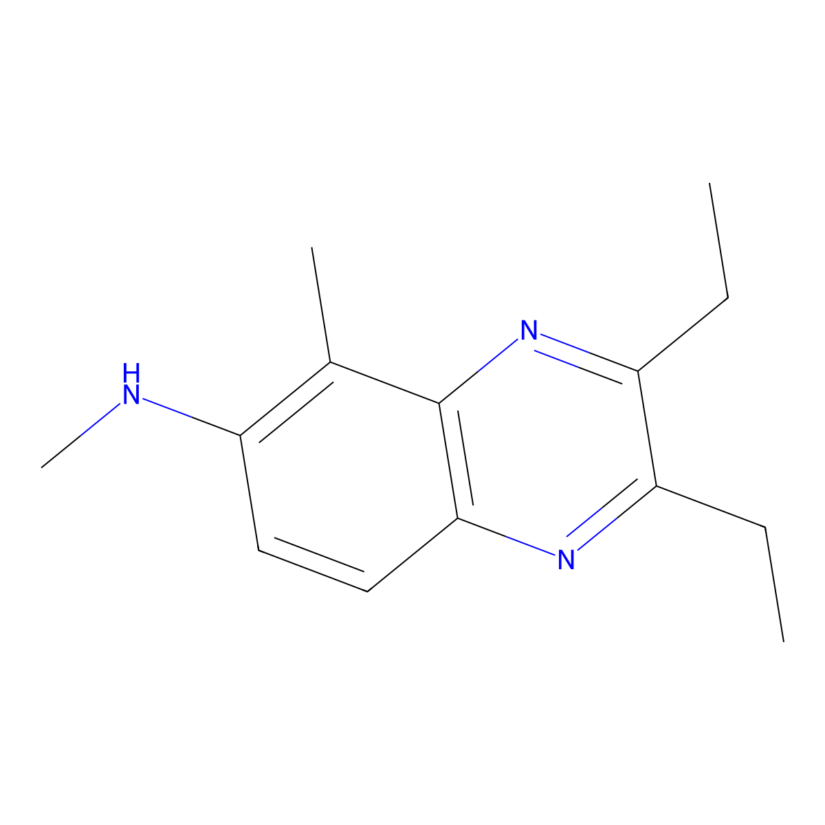 2,3-Diethyl-N,5-dimethyl-6-quinoxalinamine molecular structure, CAS 161697-01-4