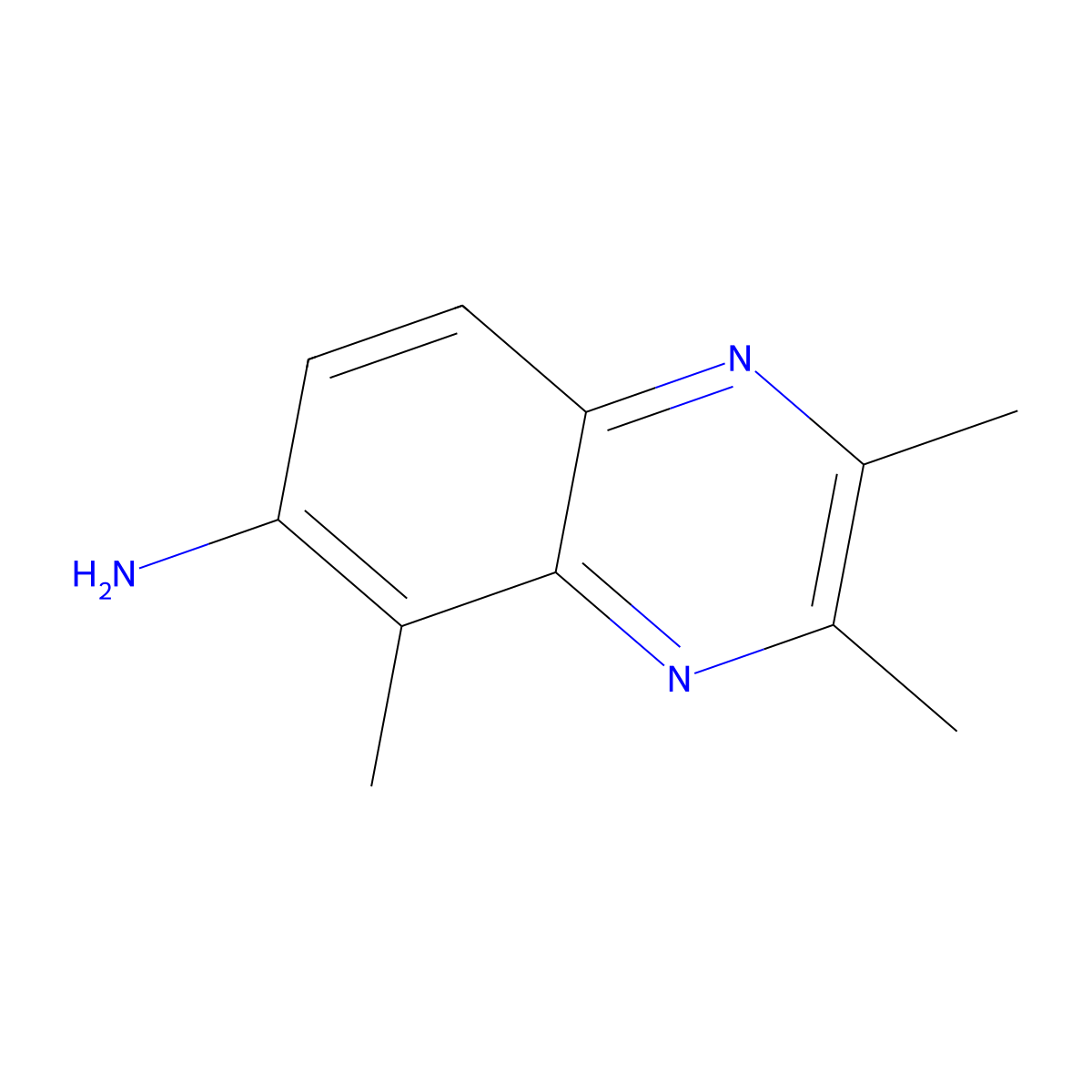 6-Quinoxalinamine, 2,3,5-trimethyl- molecular structure, CAS 161697-03-6