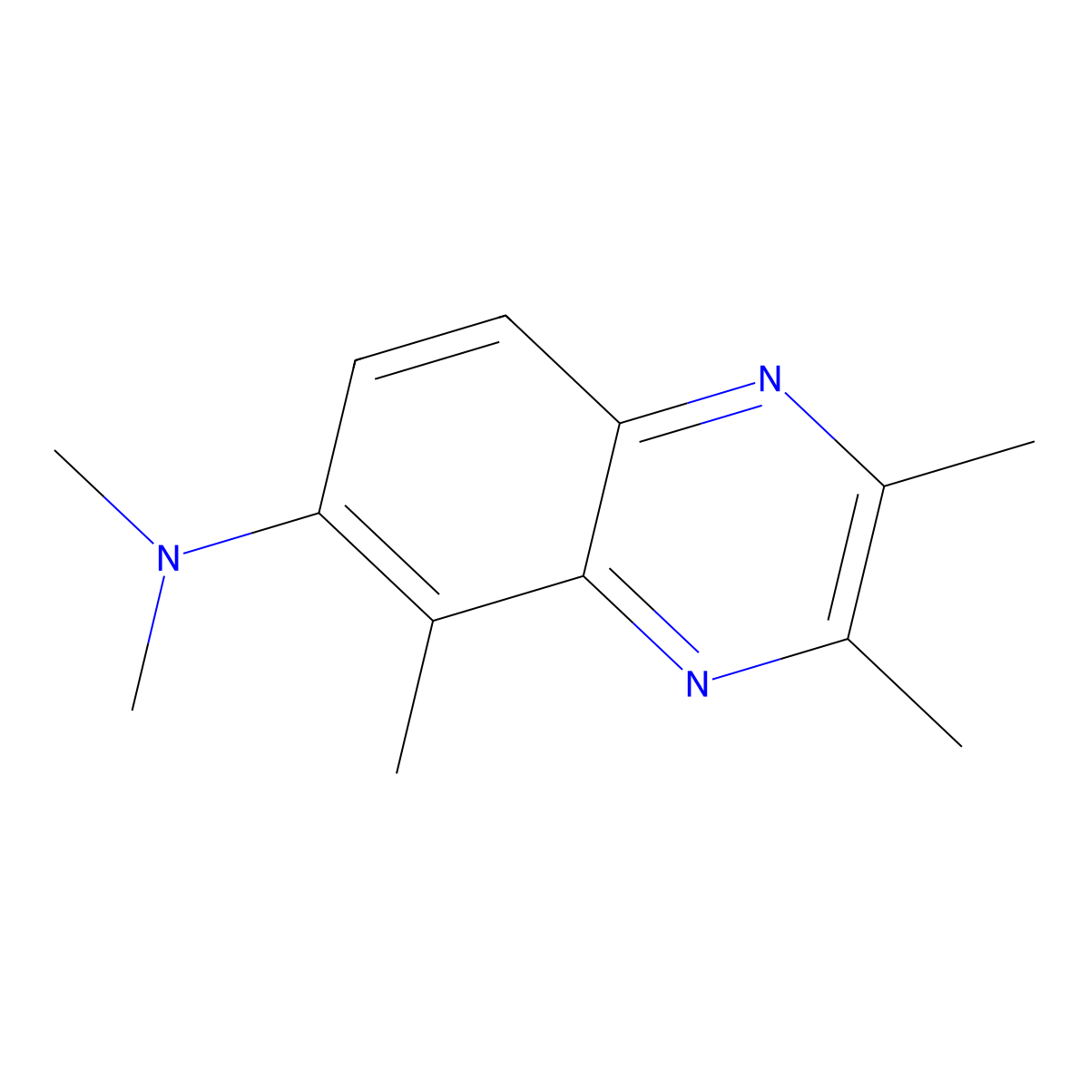N,N,2,3,5-pentamethylquinoxalin-6-amine molecular structure, CAS 161697-04-7