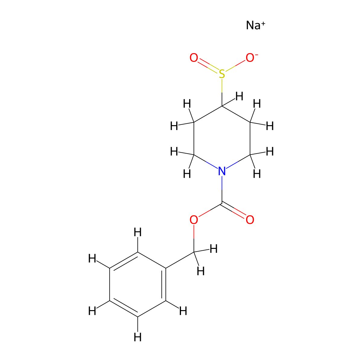 Sodium 1-[(benzyloxy)carbonyl]piperidine-4-sulfinate molecular structure, CAS 1616974-33-4