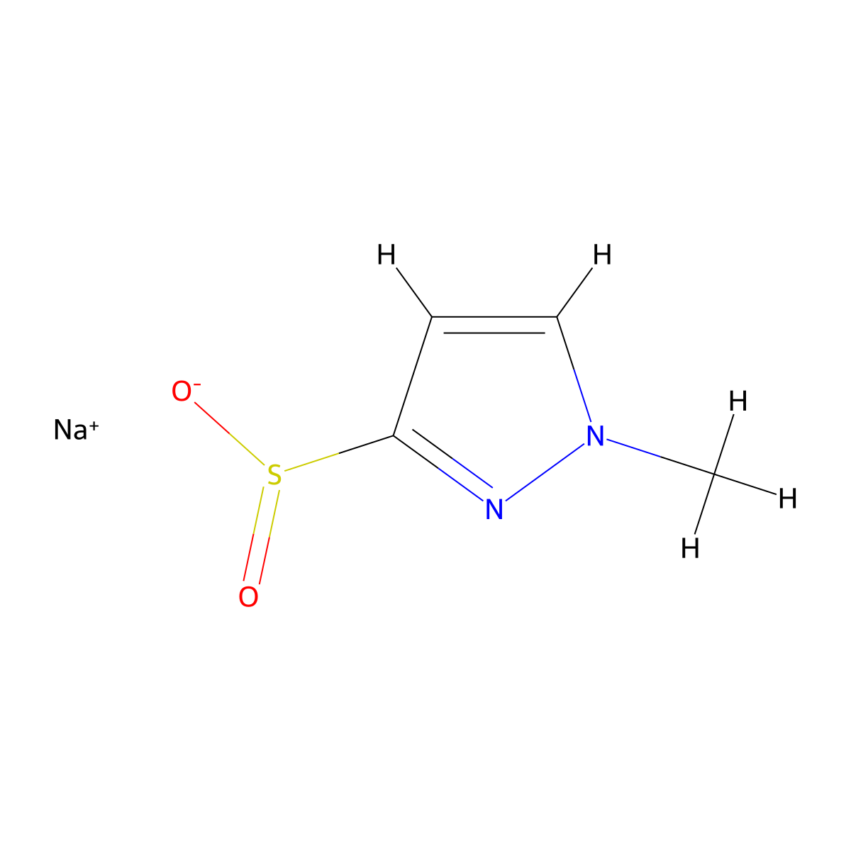 sodium 1-methyl-1H-pyrazole-3-sulfinate molecular structure, CAS 1616974-34-5