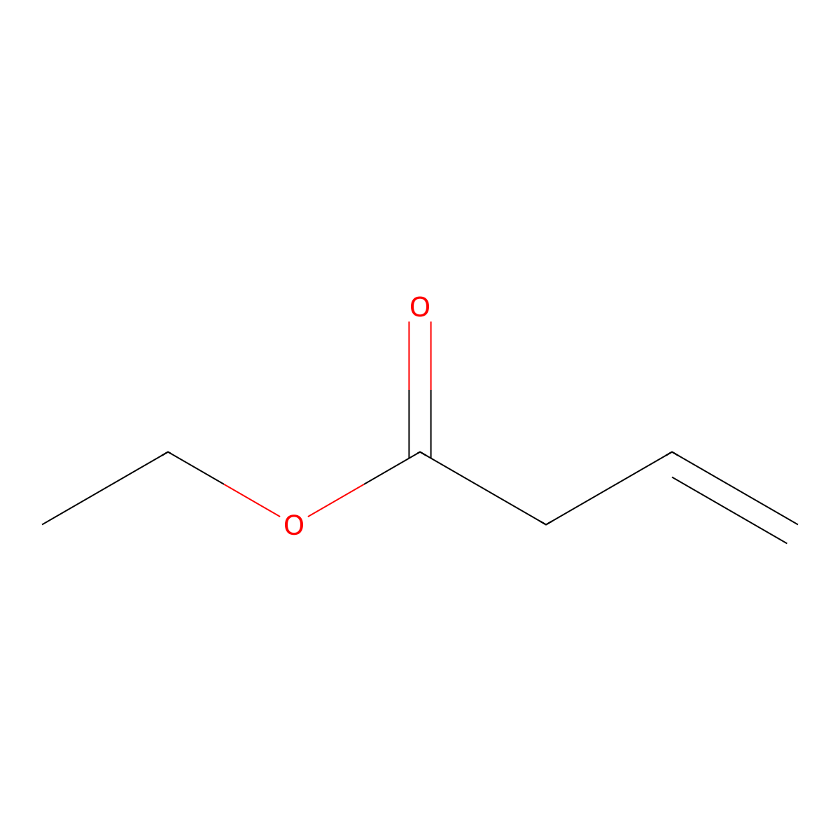 Ethyl vinylacetate molecular structure, CAS 1617-18-1