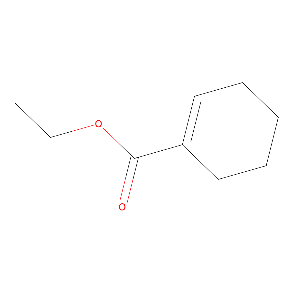 1-Cyclohexene-1-carboxylic acid, ethyl ester molecular structure, CAS 1617-22-7