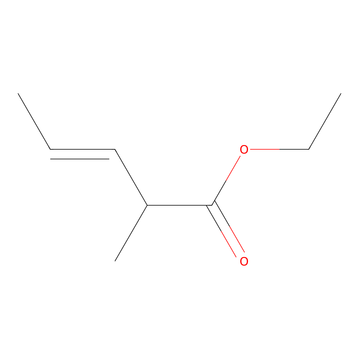Ethyl 2-methylpent-3-enoate molecular structure, CAS 1617-23-8