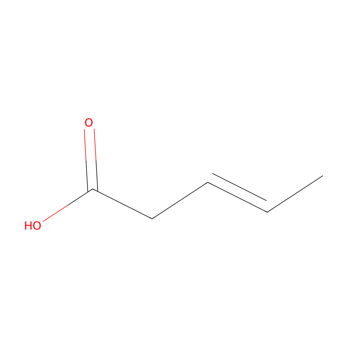 (3E)-3-Pentenoic acid molecular structure, CAS 1617-32-9