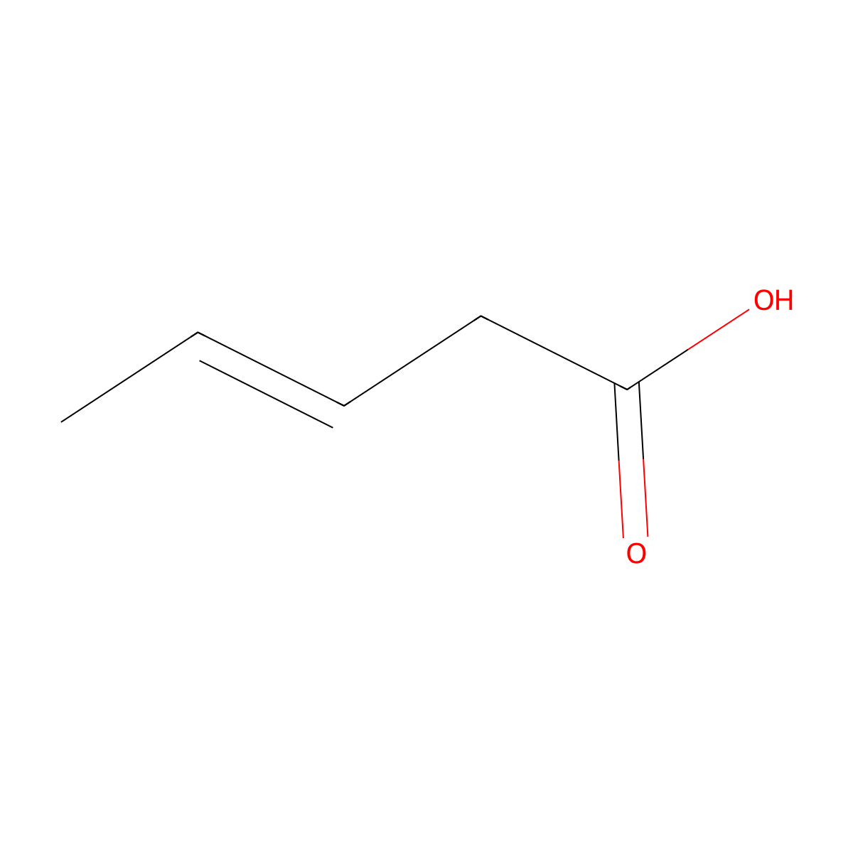 (3E)-3-Pentenoic acid molecular structure, CAS 1617-32-9