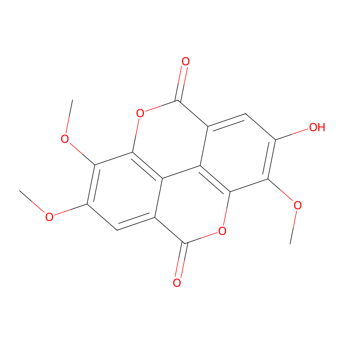 3,3',4-Tri-O-methylellagic acid molecular structure, CAS 1617-49-8