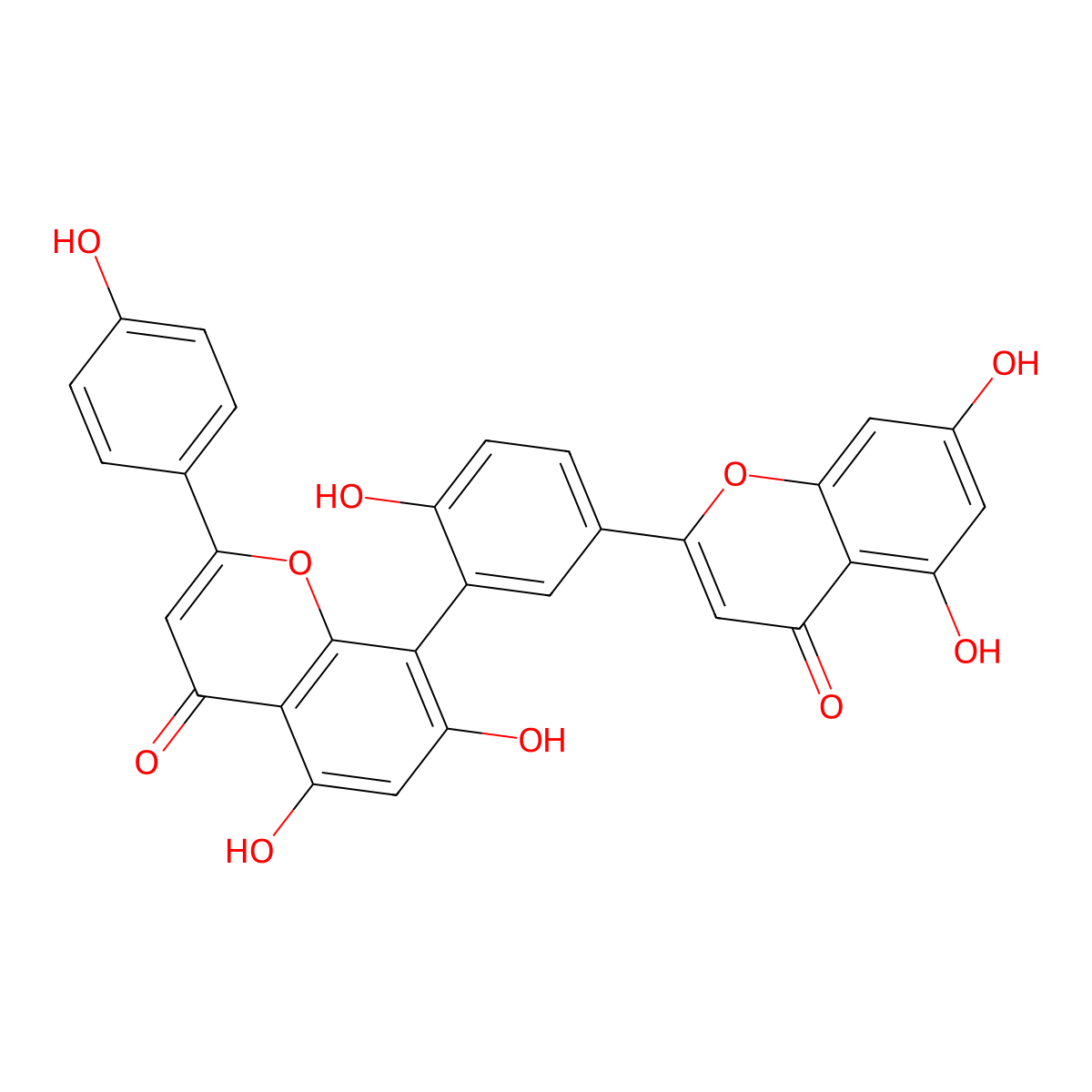 Amentoflavone molecular structure, CAS 1617-53-4