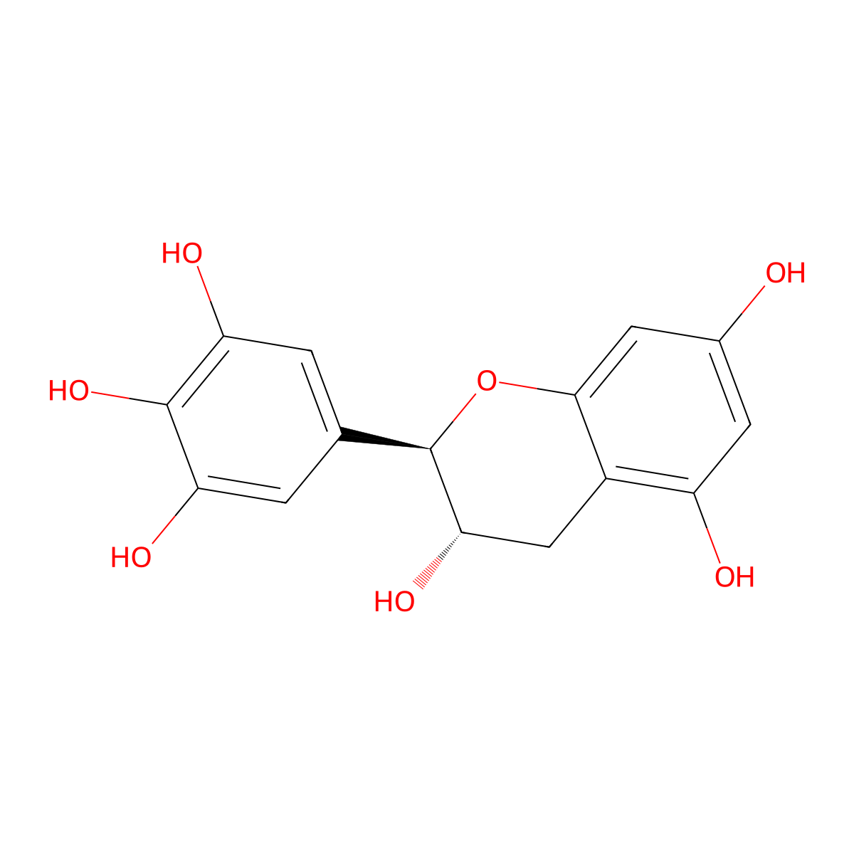 Gallocatechin molecular structure, CAS 1617-55-6