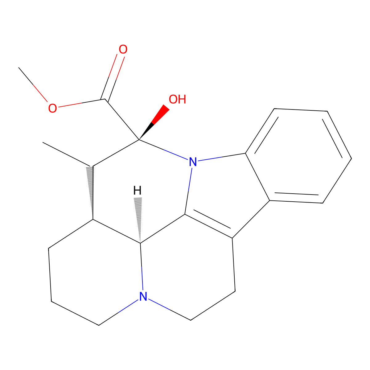 Vincamine molecular structure, CAS 1617-90-9