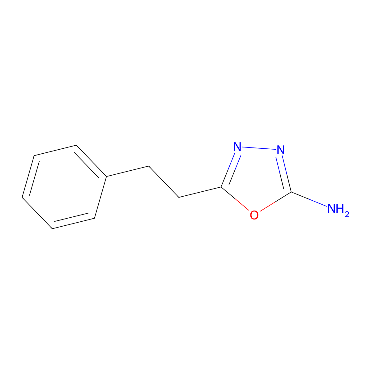 5-(2-Phenylethyl)-1,3,4-oxadiazol-2-amine molecular structure, CAS 1617-93-2