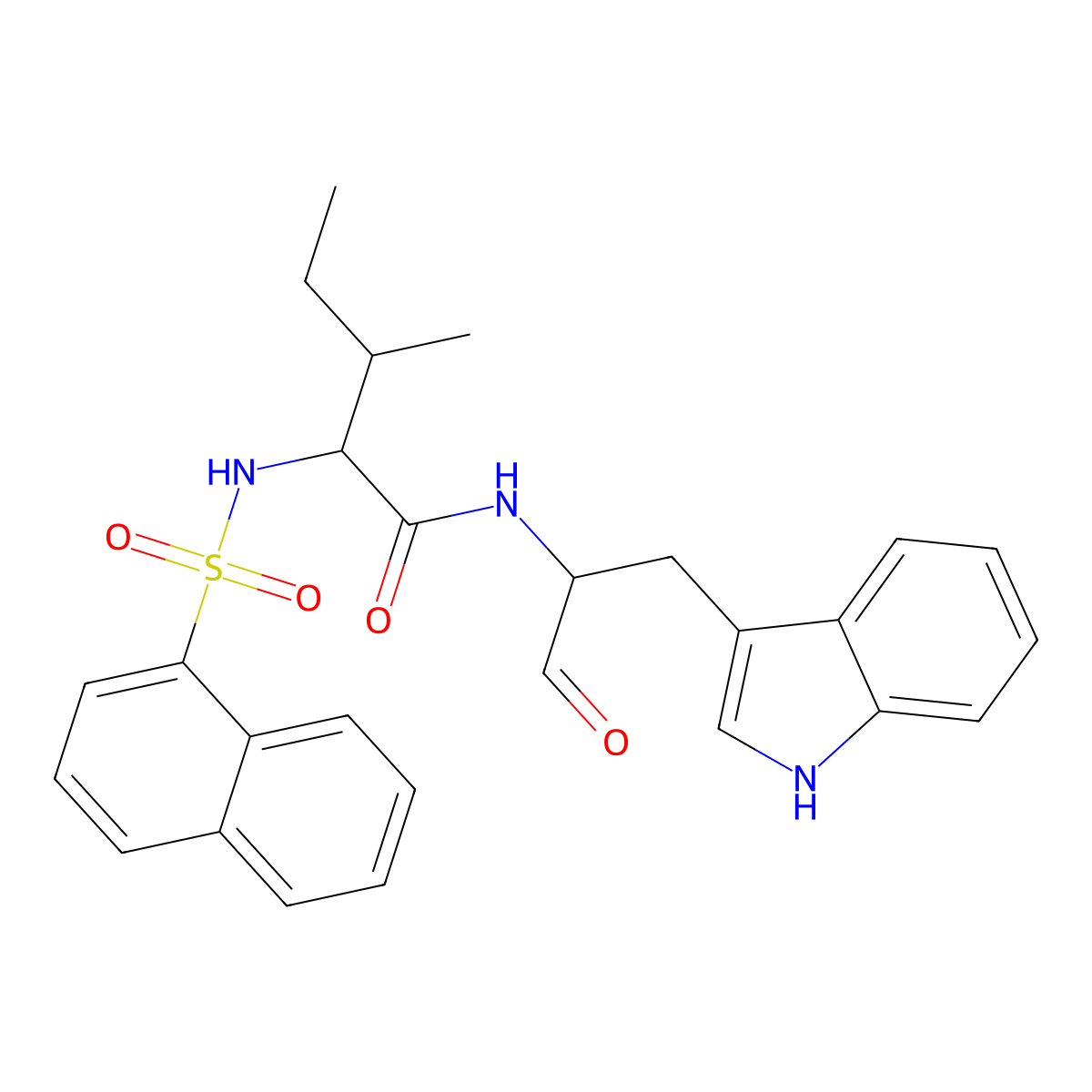 1-Naphthalenylsulfonyl-Ile-Trp-aldehyde molecular structure, CAS 161709-56-4