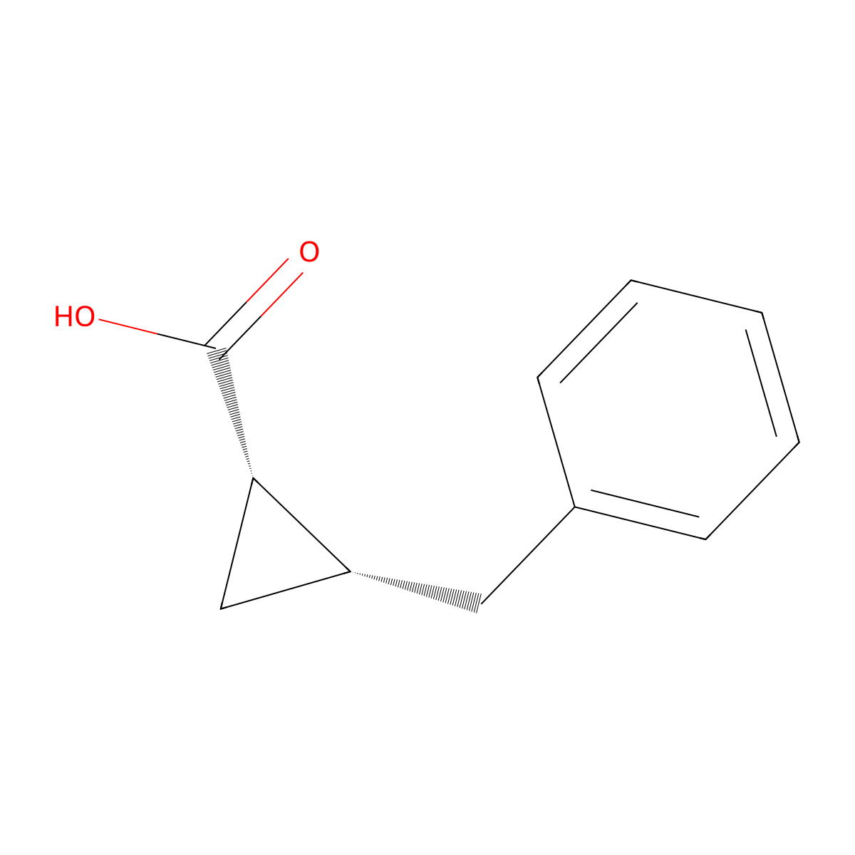 rac-(1R,2R)-2-benzylcyclopropane-1-carboxylic acid molecular structure, CAS 161711-39-3