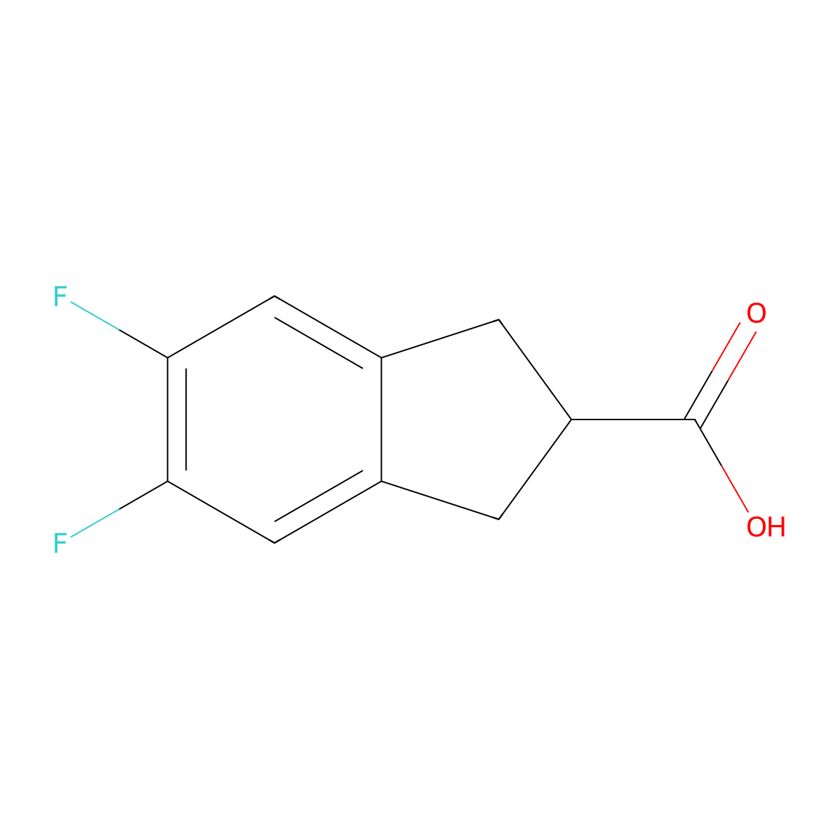 5,6-difluoro-2,3-dihydro-1H-indene-2-carboxylic acid molecular structure, CAS 161712-84-1