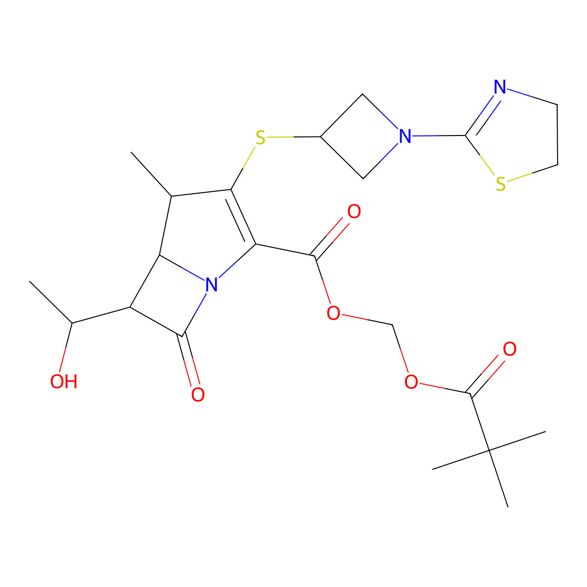 Tebipenem Pivoxil molecular structure, CAS 161715-24-8