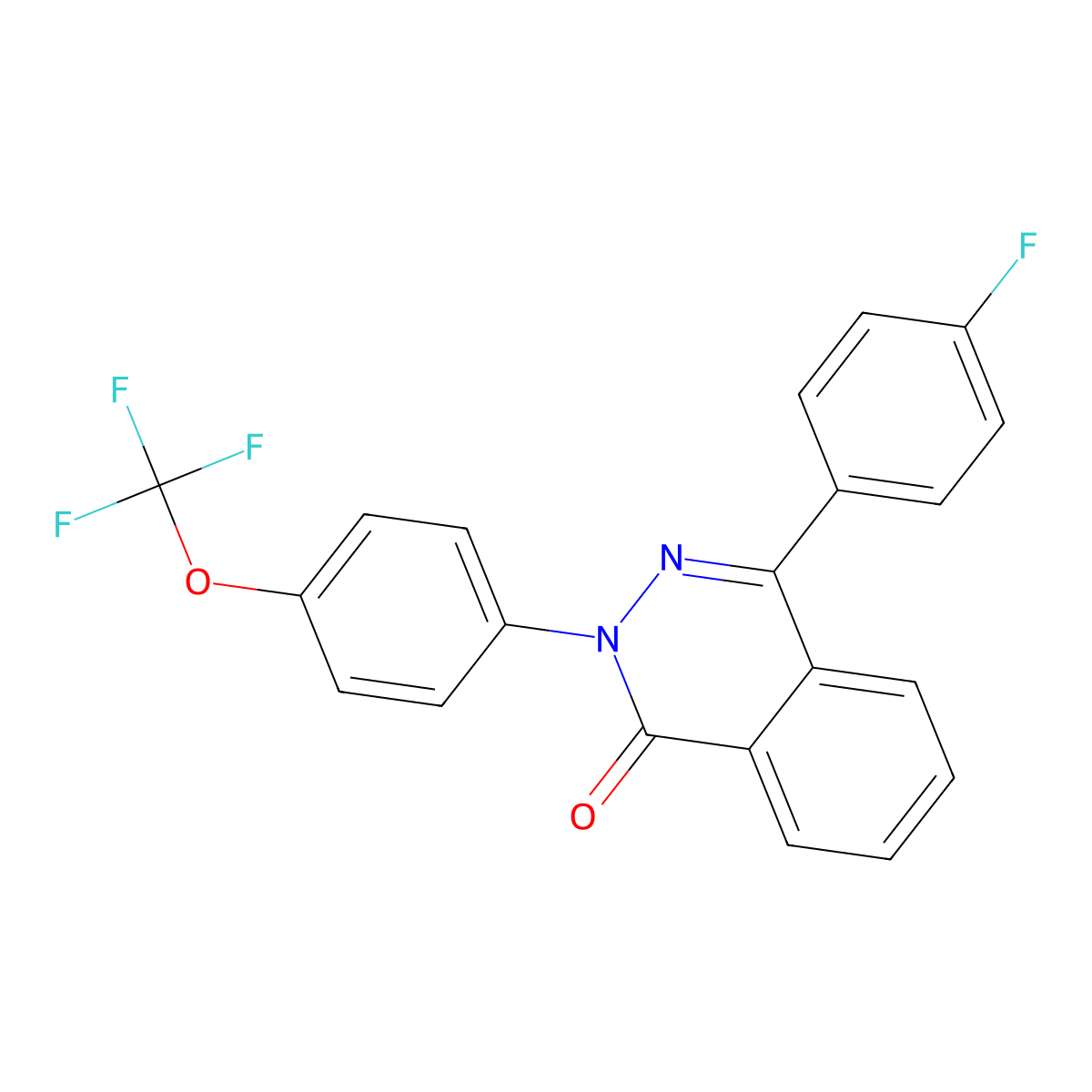 4-(4-Fluorophenyl)-2-[4-(trifluoromethoxy)phenyl]phthalazin-1-one molecular structure, CAS 161716-19-4
