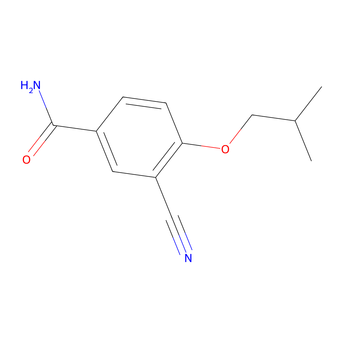3-Cyano-4-isobutoxybenzamide molecular structure, CAS 161718-85-0