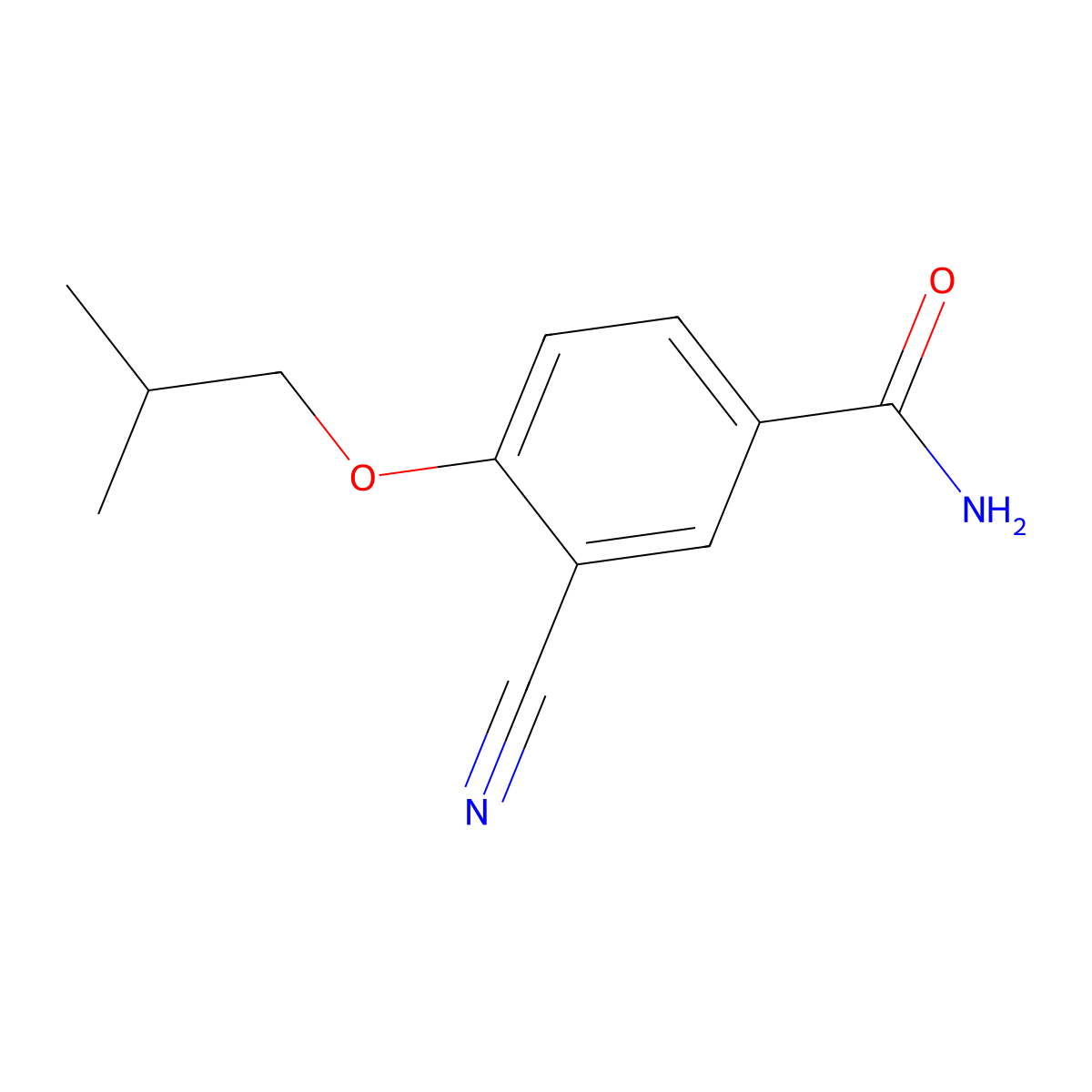 3-Cyano-4-isobutoxybenzamide molecular structure, CAS 161718-85-0