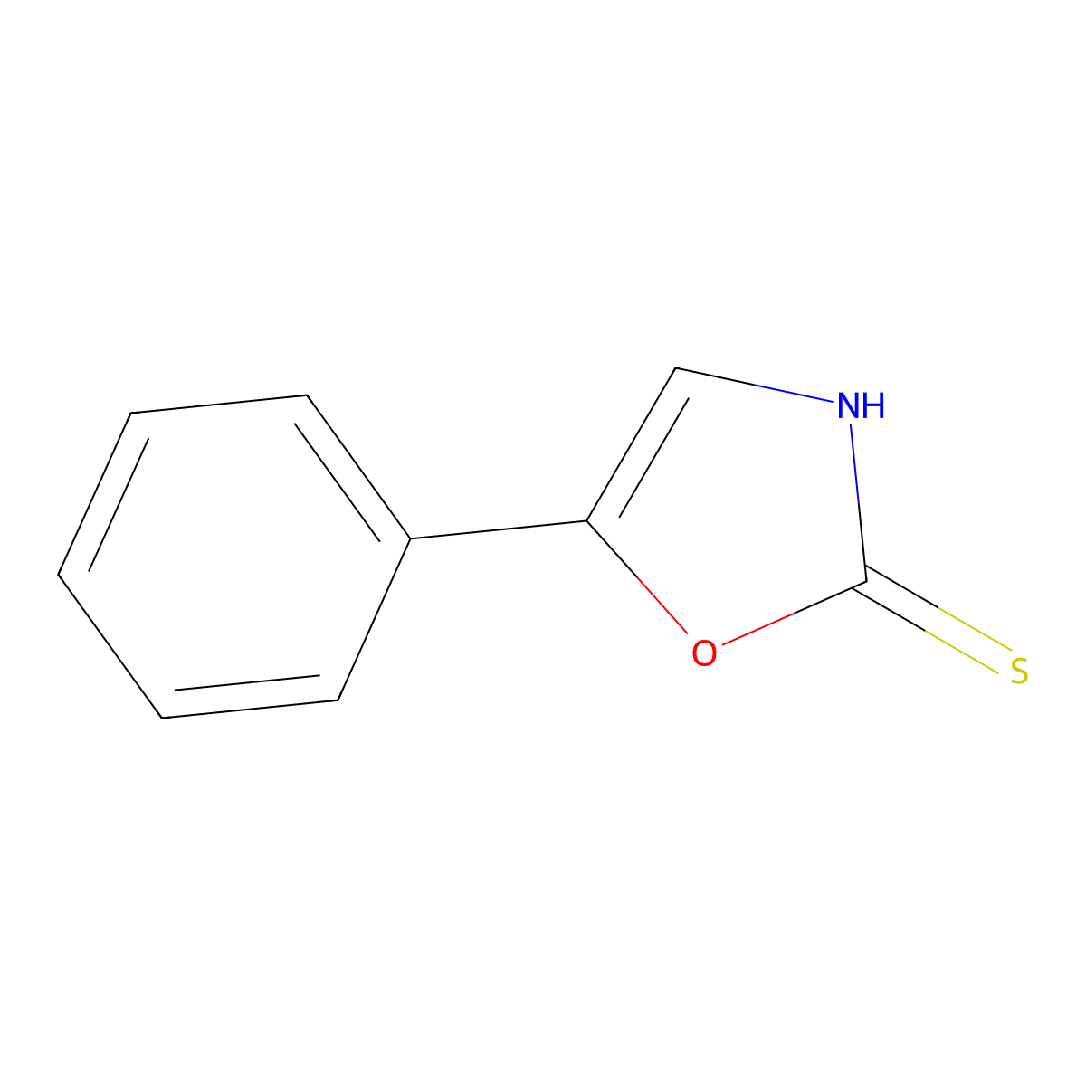 5-Phenyl-1,3-oxazole-2-thiol molecular structure, CAS 16172-23-9