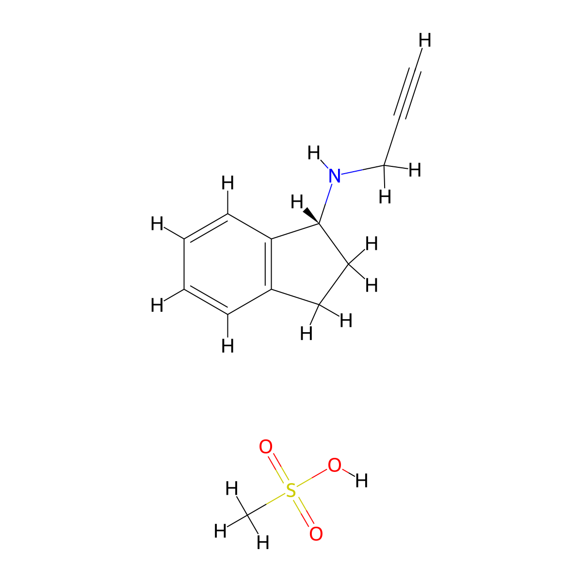 Rasagiline Mesylate molecular structure, CAS 161735-79-1