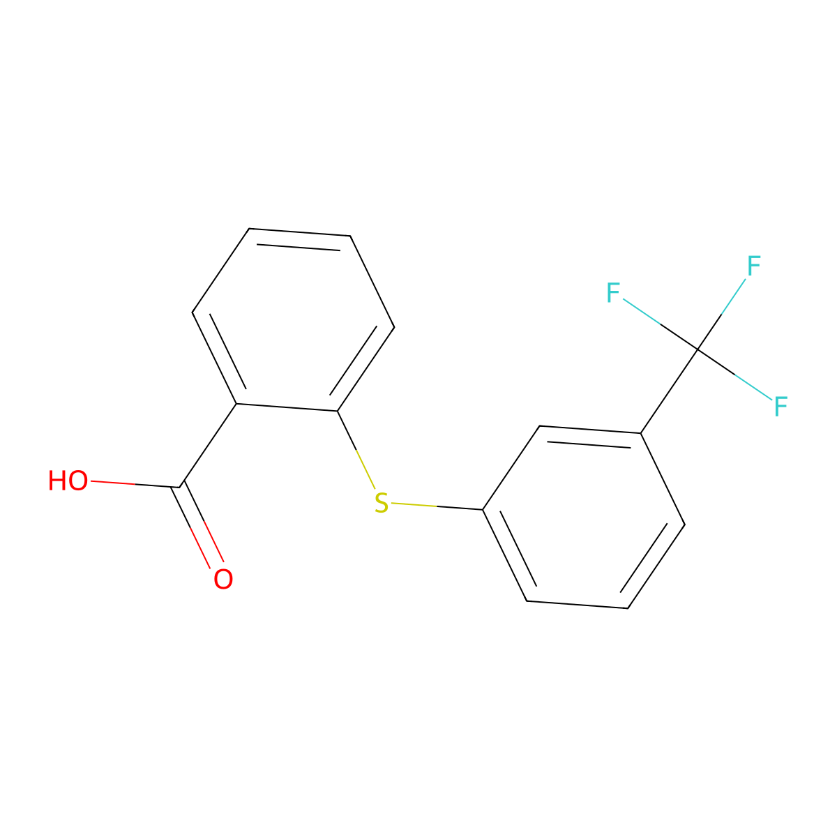 Benzoic acid, 2-((3-(trifluoromethyl)phenyl)thio)- molecular structure, CAS 16174-88-2