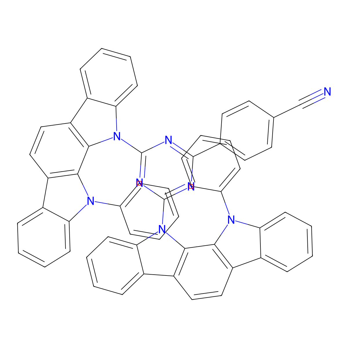 4-(4,6-Bis(12-phenylindolo[2,3-a]carbazol-11(12H)-yl)-1,3,5-triazin-2-yl)benzonitrile molecular structure, CAS 1617496-77-1