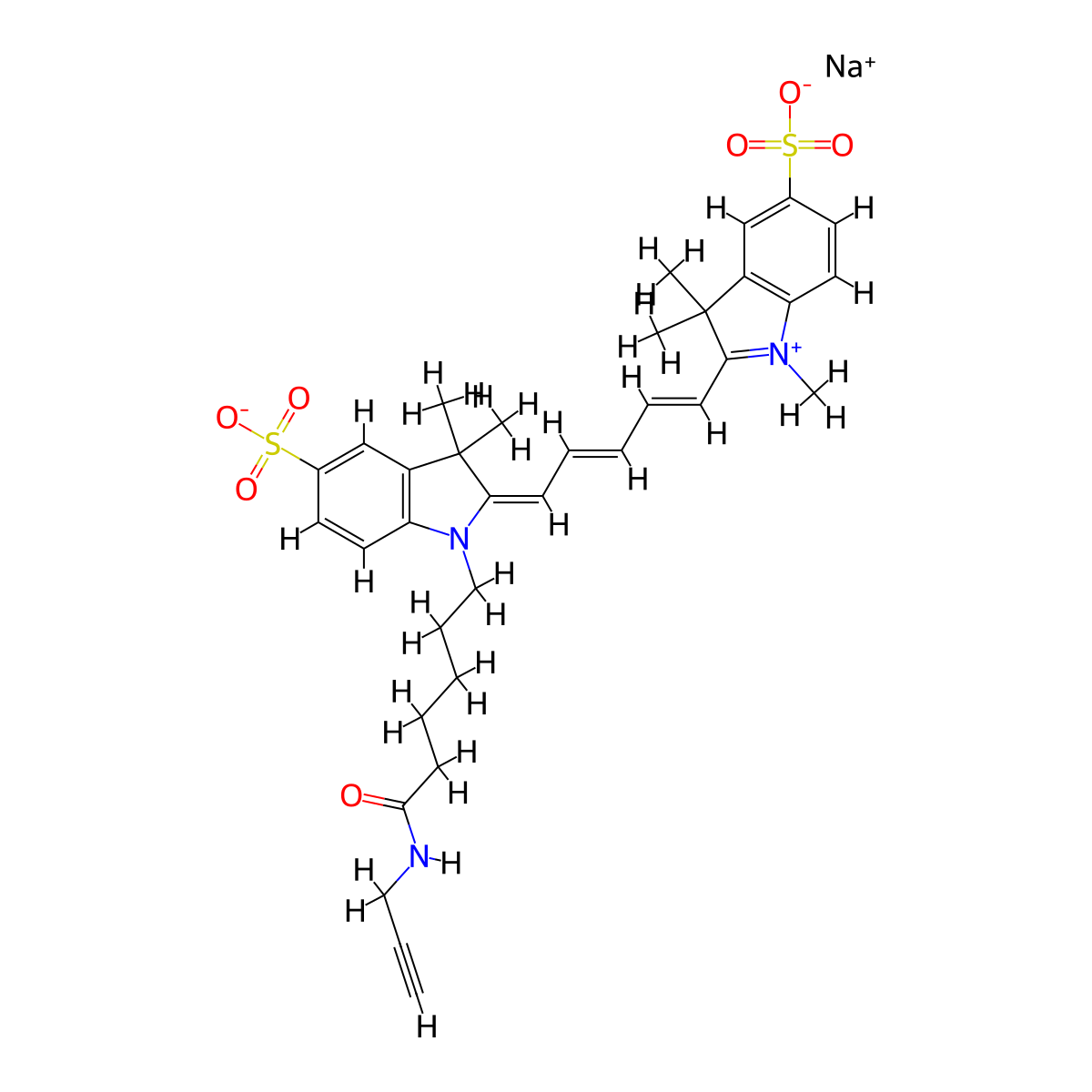 Sulfo-Cyanine5 alkyne molecular structure, CAS 1617497-19-4