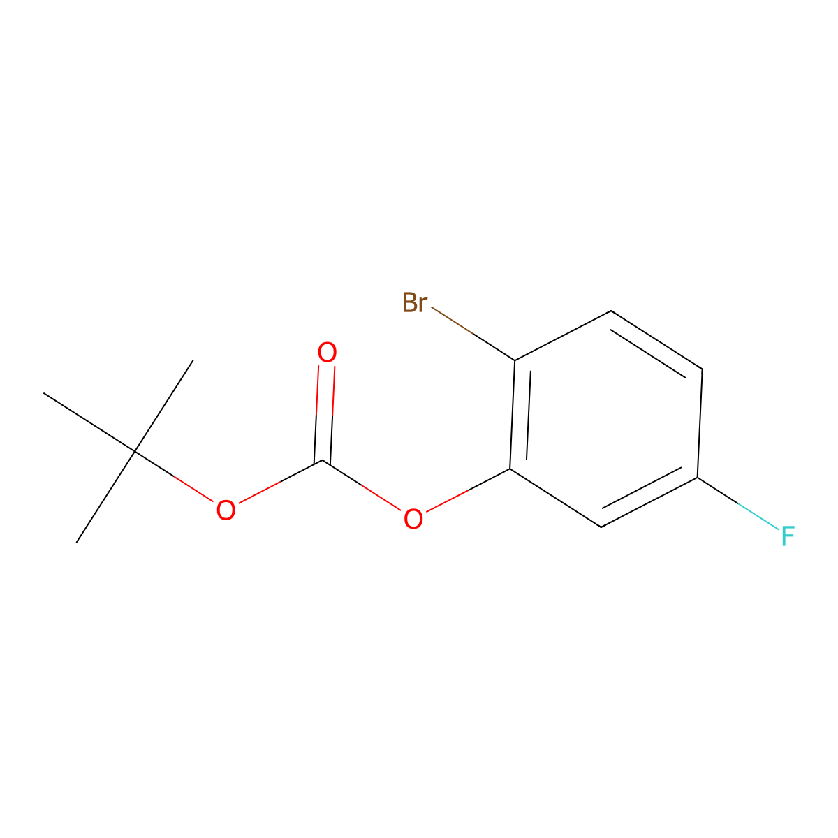 2-Bromo-5-fluorophenyl tert-butyl carbonate molecular structure, CAS 1617498-09-5