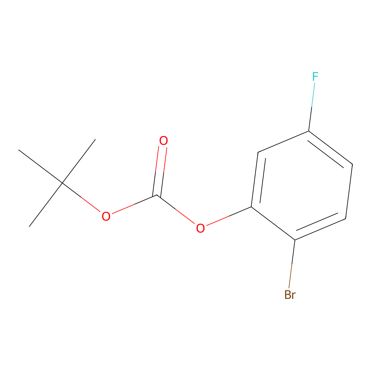 2-Bromo-5-fluorophenyl tert-butyl carbonate molecular structure, CAS 1617498-09-5