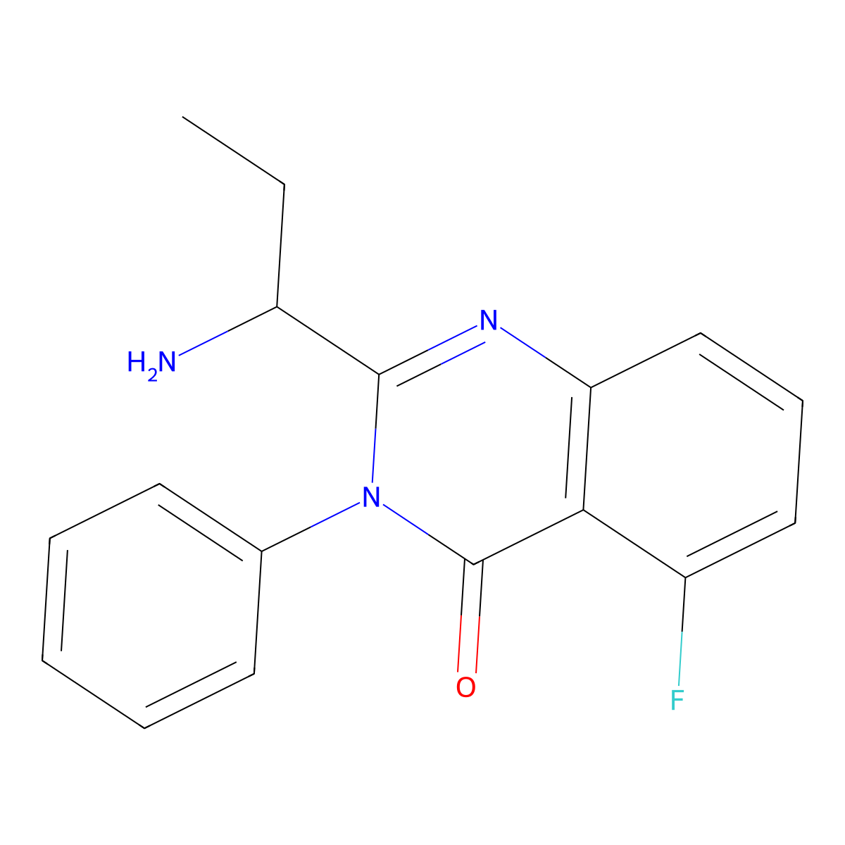 4(3H)-Quinazolinone, 2-(1-aminopropyl)-5-fluoro-3-phenyl- molecular structure, CAS 1617514-17-6