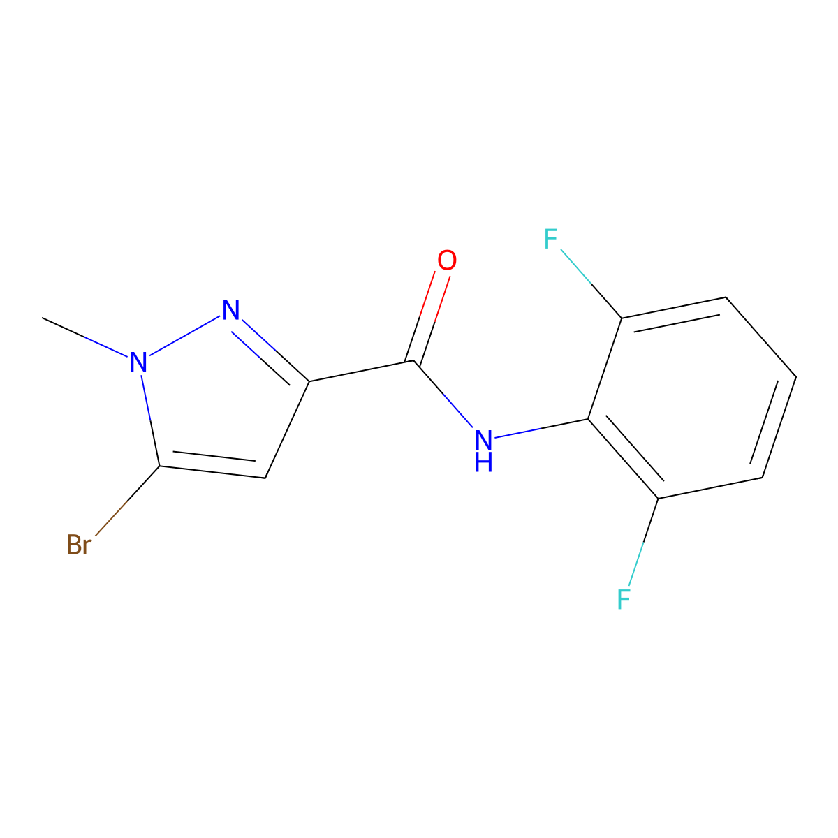 5-Bromo-N-(2,6-difluorophenyl)-1-methyl-1H-pyrazole-3-carboxamide molecular structure, CAS 1617523-10-0