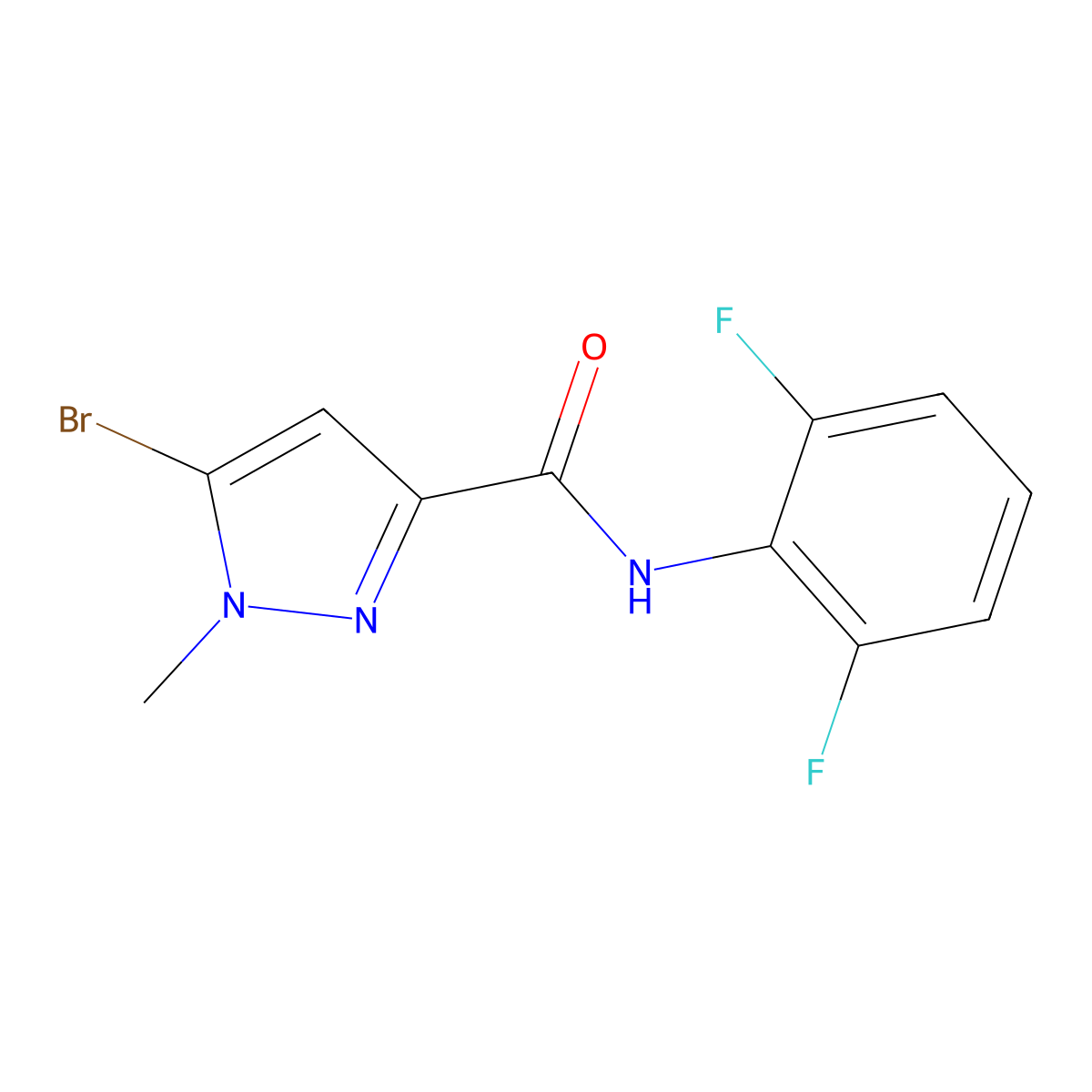 5-Bromo-N-(2,6-difluorophenyl)-1-methyl-1H-pyrazole-3-carboxamide molecular structure, CAS 1617523-10-0