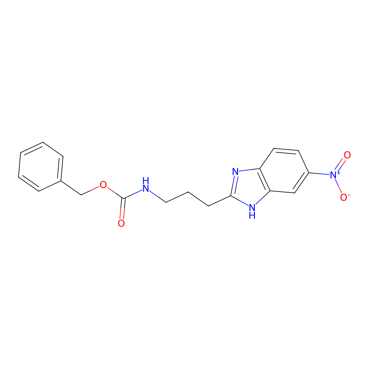 benzyl N-[3-(5-nitro-1H-1,3-benzodiazol-2-yl)propyl]carbamate molecular structure, CAS 1617532-00-9